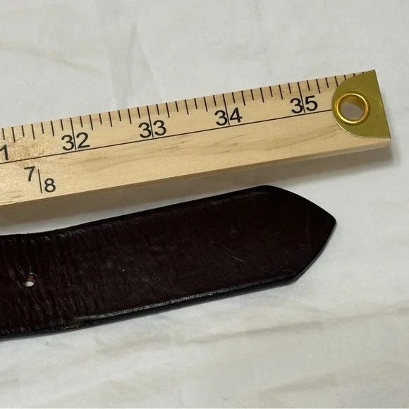 TORY English Bridle Leather Brown Belt Brass Spur Buckle Sz 30 Unisex - Picture 4 of 6